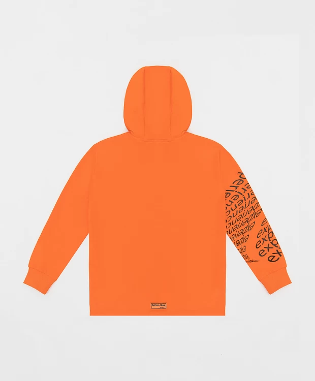 фото Толстовка оранжевая с капюшоном button blue (152)