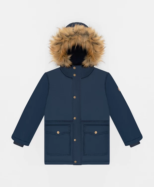 фото Пальто зимнее с капюшоном button blue (158)