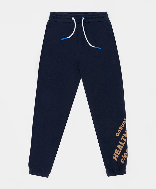 фото Брюки из футера button blue (134)