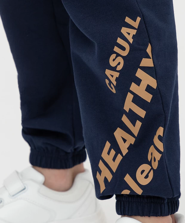 фото Брюки из футера button blue (134)