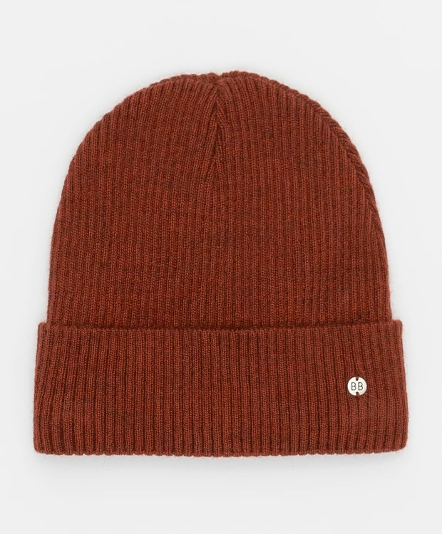 фото Шапка на подкладе оранжевая button blue (56)