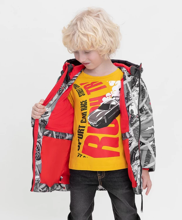 фото Куртка демисезонная с принтом button blue (104)