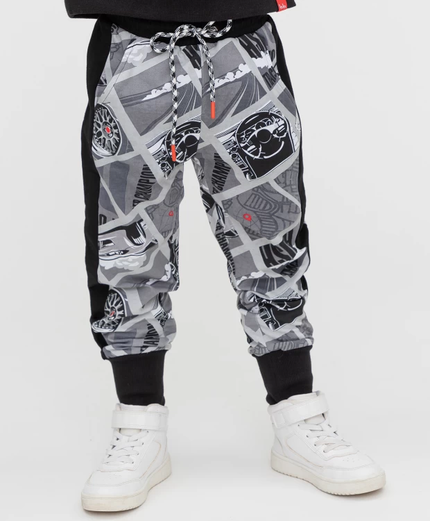 фото Брюки из футера с принтом button blue (122)