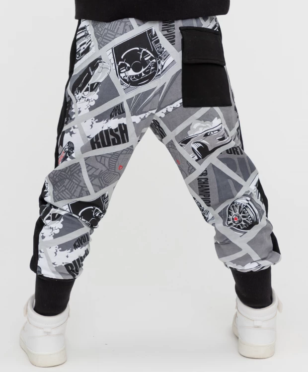 фото Брюки из футера с принтом button blue (122)