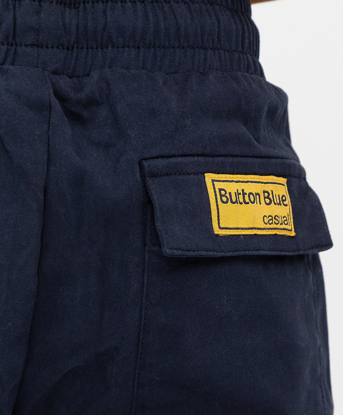 Брюки с карманами из твила Button Blue 221BBBMC63021000, размер 128, цвет синий - фото 4