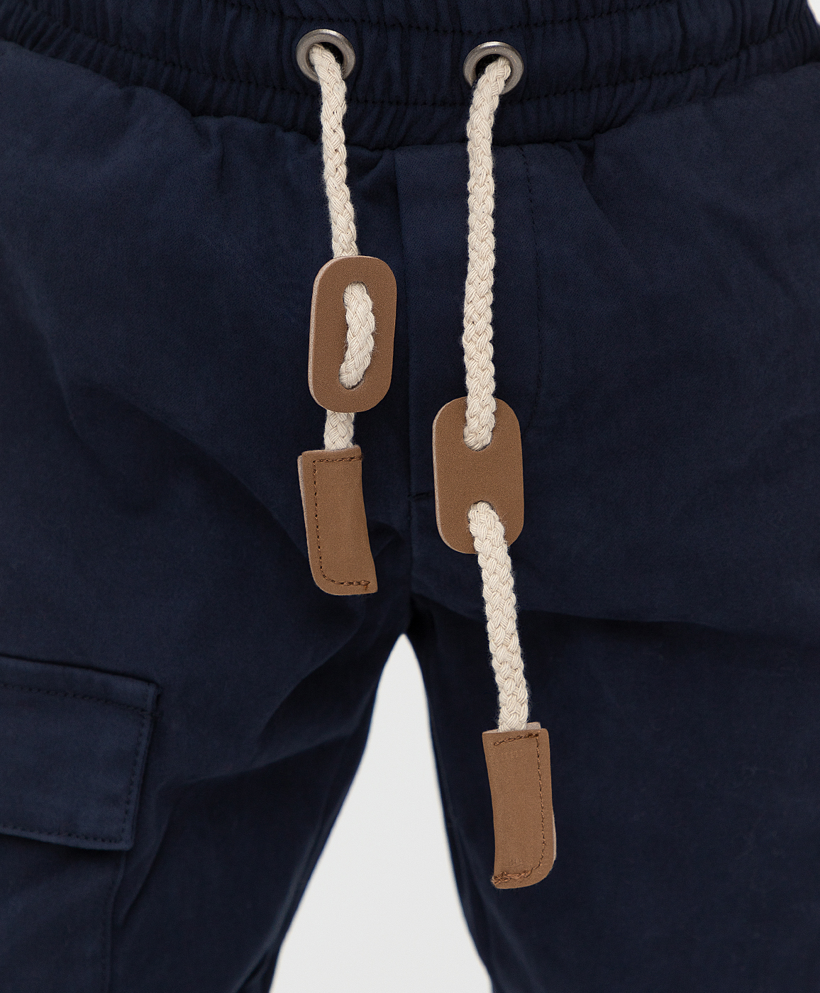 Брюки с карманами из твила Button Blue 221BBBMC63021000, размер 128, цвет синий - фото 5