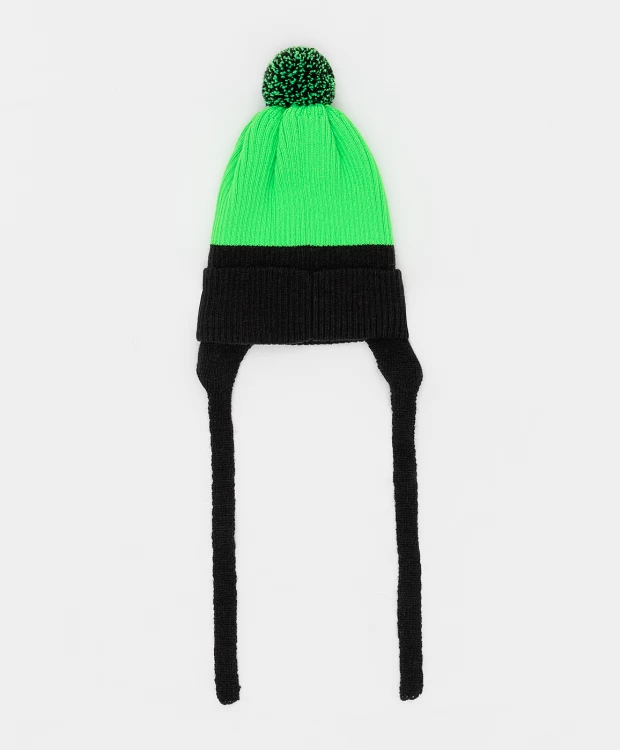 фото Шапка вязаная на подкладе зеленая button blue (50)