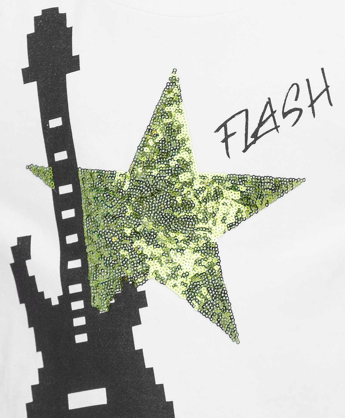 фото Футболка с принтом и пайетками белая button blue