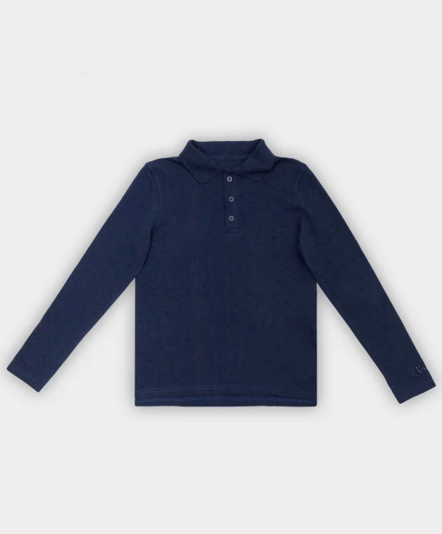 фото Поло синее с длинным рукавом button blue (140)