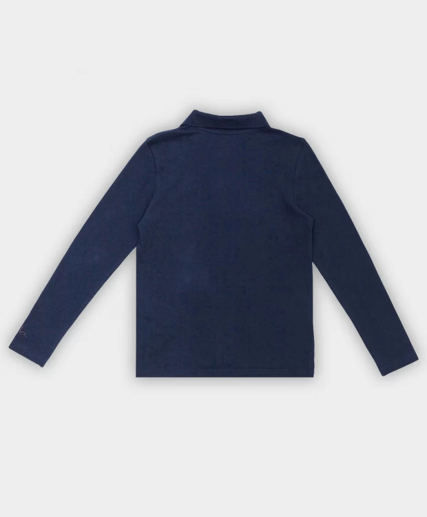 фото Поло синее с длинным рукавом button blue (140)