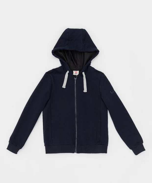 фото Толстовка синяя на молнии button blue (134)