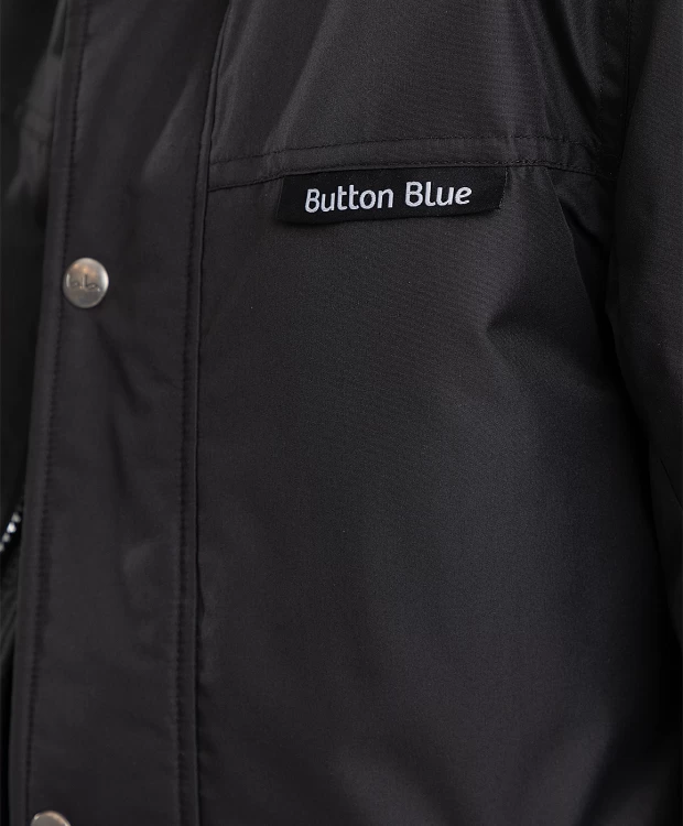 фото Пальто черное с капюшоном button blue (170)