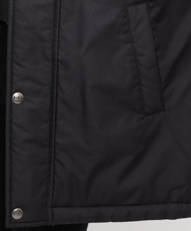 фото Пальто черное с капюшоном button blue (170)