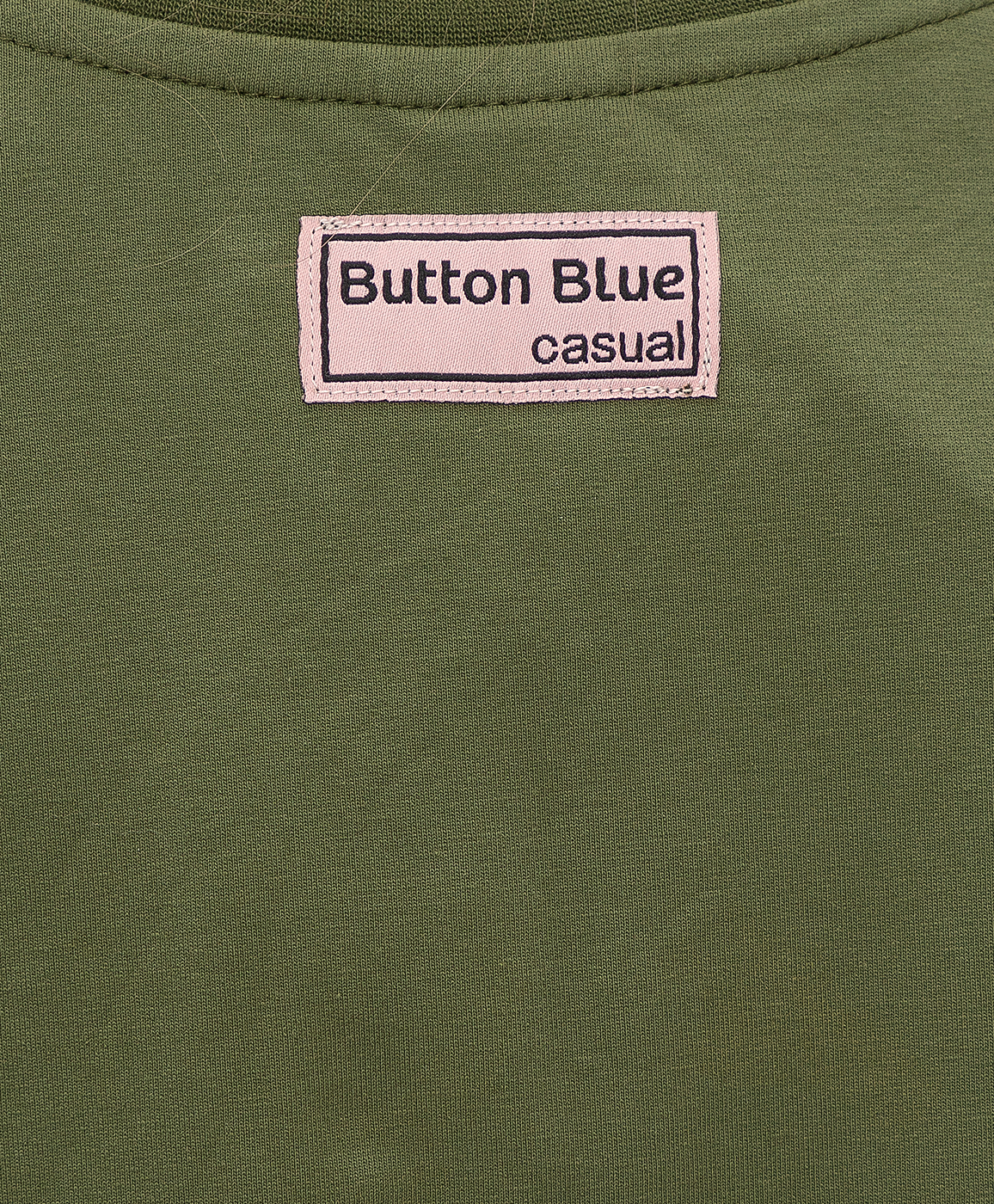 Платье из футера хаки Button Blue 221BBGJC50034400, размер 140 - фото 3