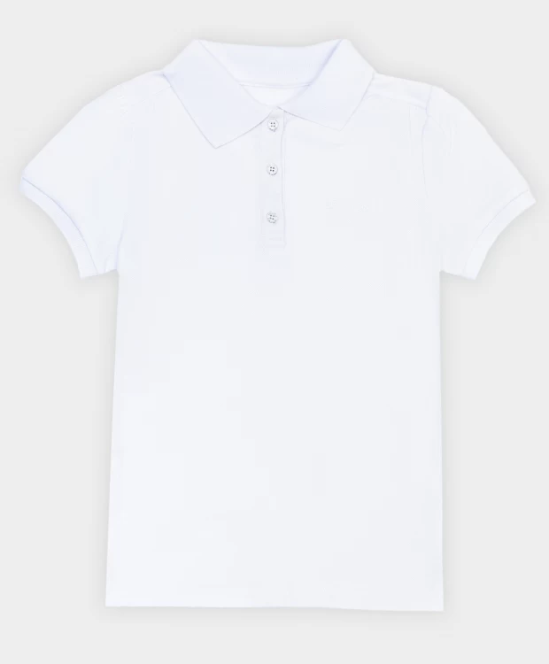 Поло белое с коротким рукавом Button Blue
