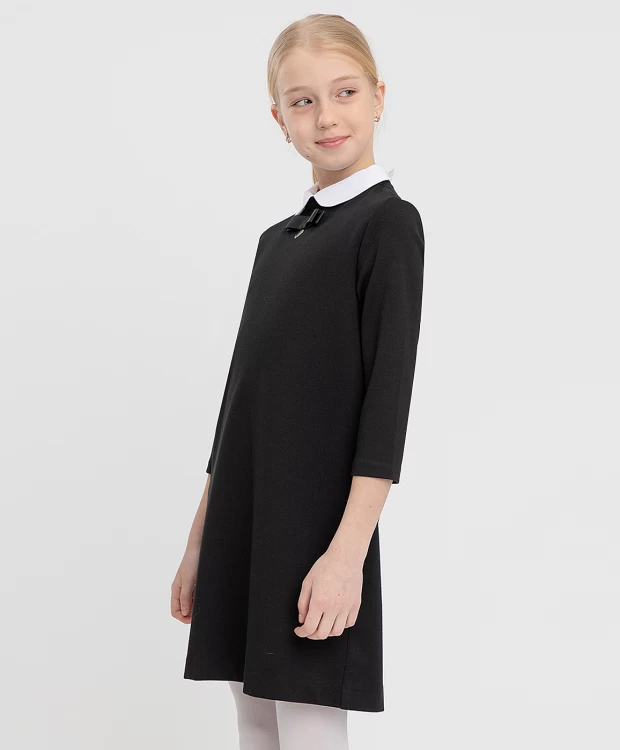 фото Платье черное с воротником button blue (128)
