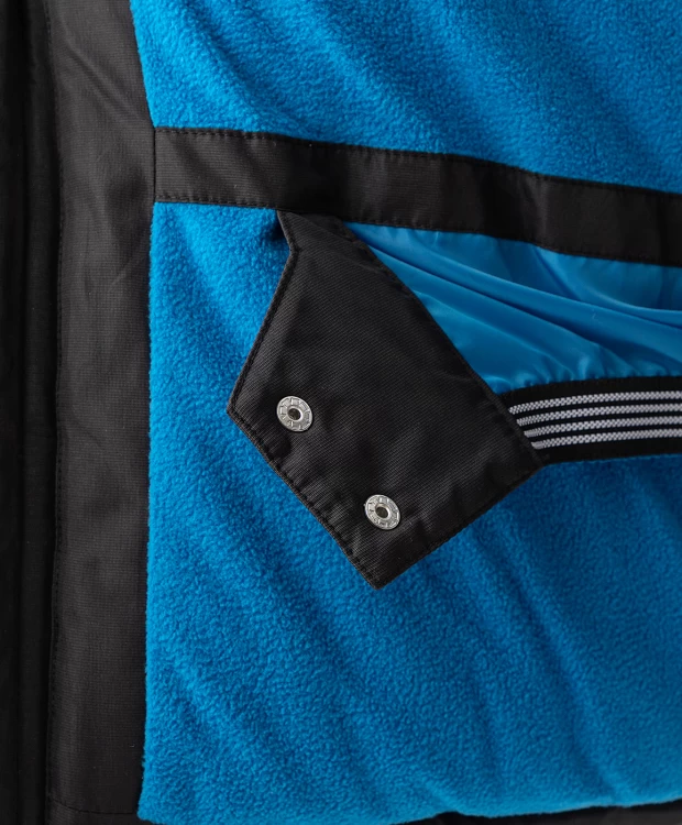 фото Пальто зимнее с мембраной черное active button blue (104)