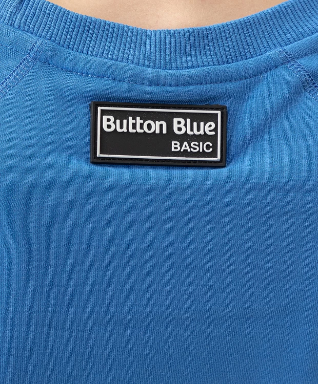 Свитшот с манжетами и рукавом-реглан синий Button Blue