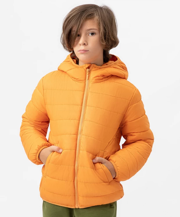 Куртка демисезонная базовая с капюшоном оранжевая Button Blue куртка демисезонная с капюшоном button blue