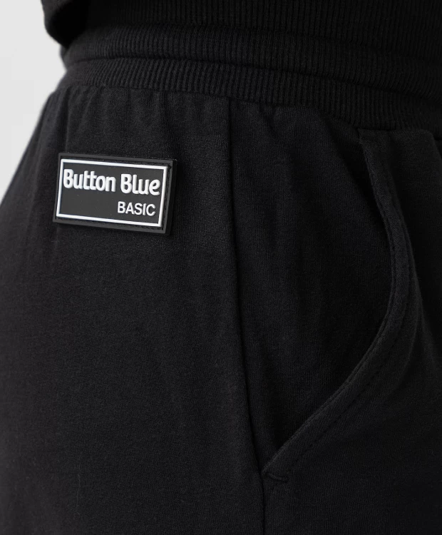 Брюки-джоггеры трикотажные черные Button Blue