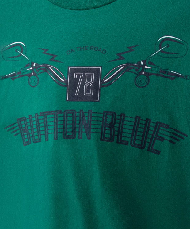 Футболка с принтом зеленая Button Blue