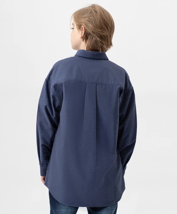 фото Рубашка фланелевая с длинным рукавом button blue (140)