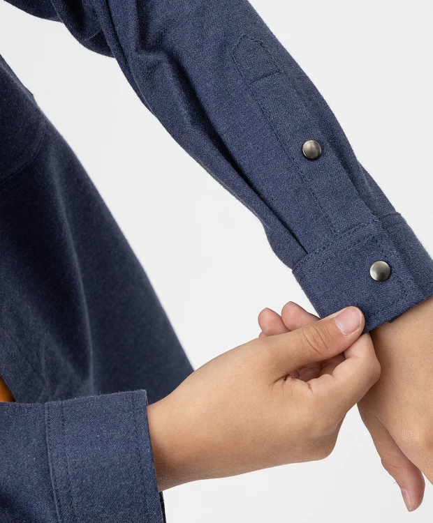 фото Рубашка фланелевая с длинным рукавом button blue (140)
