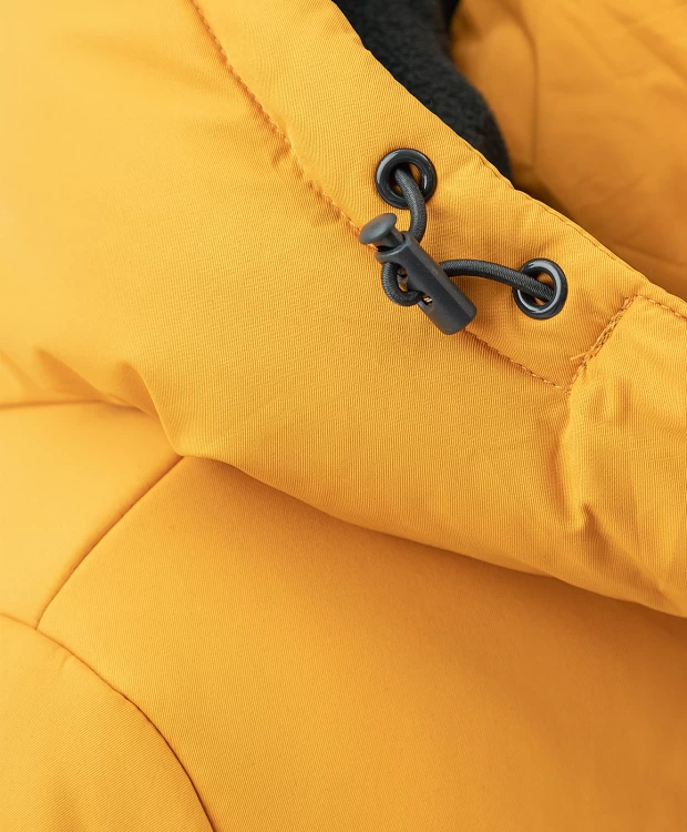 фото Пальто зимнее с капюшоном желтое button blue (146)
