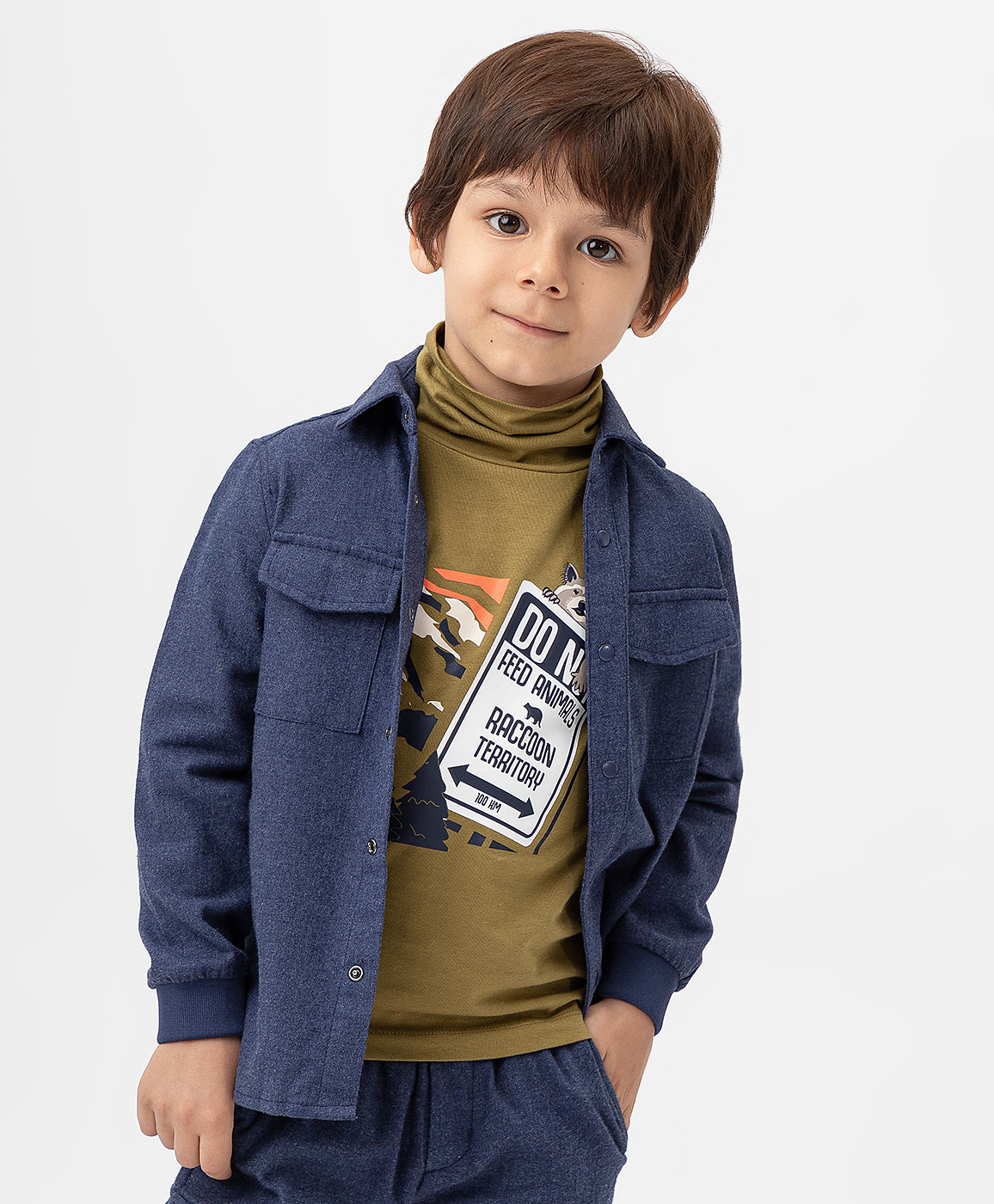 фото Рубашка фланелевая с длинным рукавом button blue