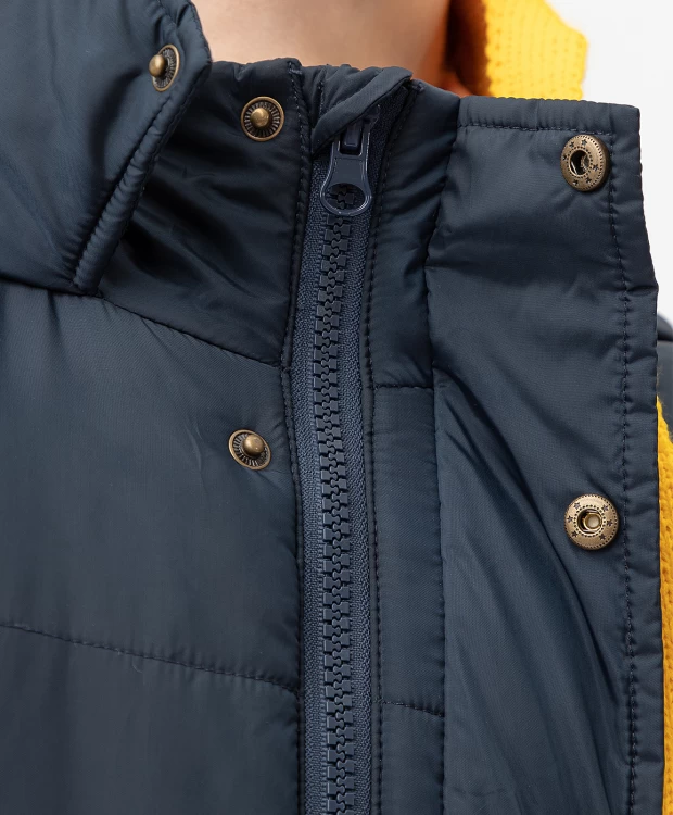 фото Пальто зимнее с капюшоном синее button blue (122)