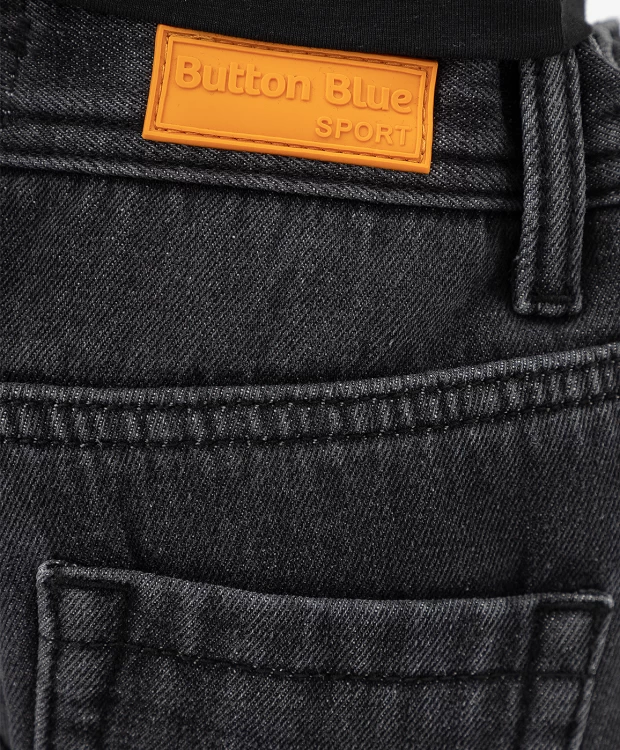 фото Джинсы regular с подкладкой из флиса черные button blue (110)