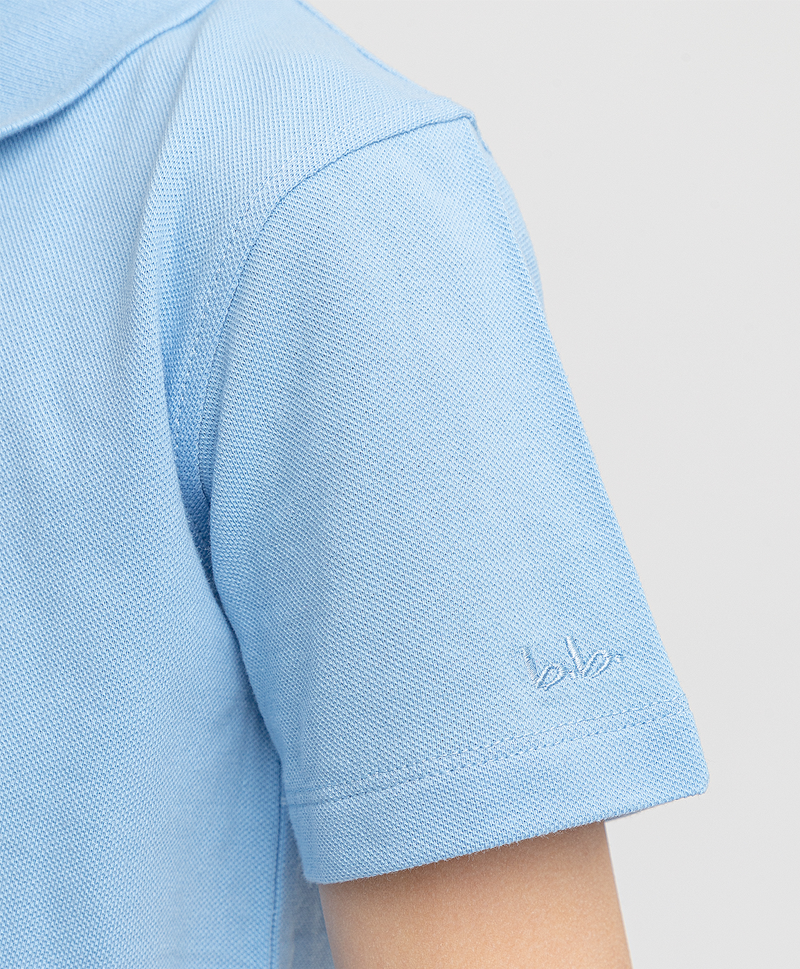 фото Футболка-поло с коротким рукавом голубая button blue
