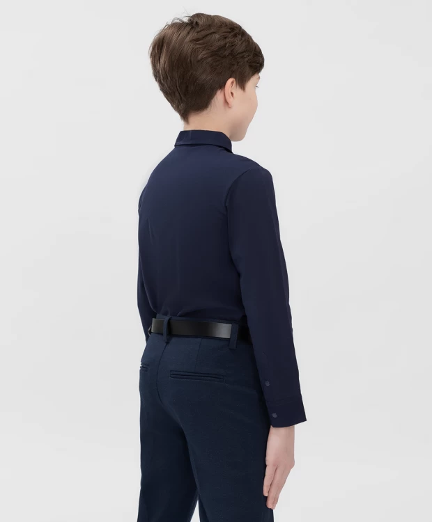 Сорочка трикотажная на кнопках синяя Button Blue