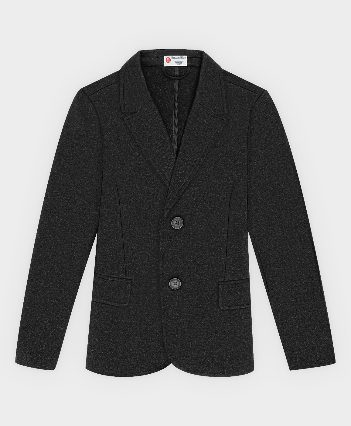Пиджак классический из плотного трикотажа черный Button Blue