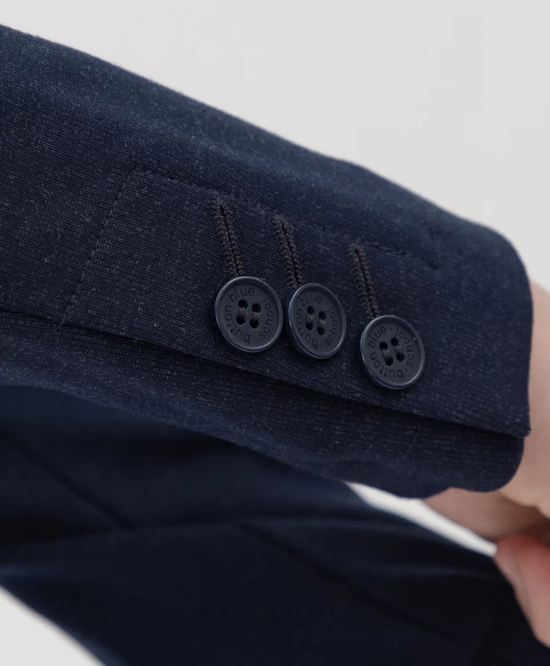 Пиджак классический из плотного трикотажа синий Button Blue