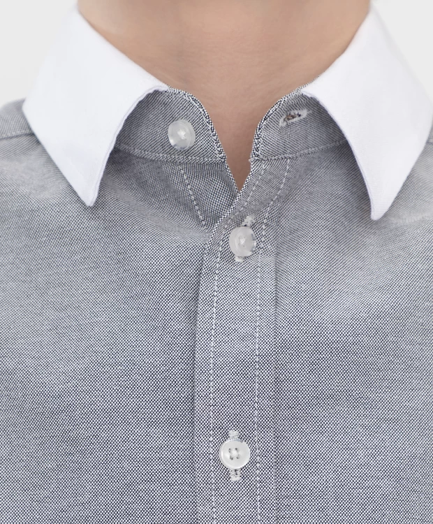 Сорочка классическая серая Button Blue