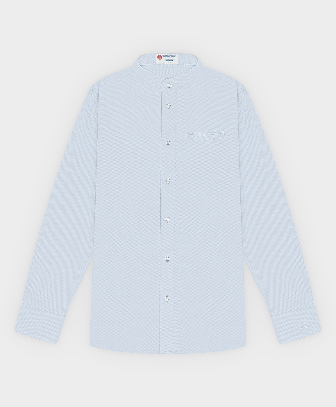 Сорочка классическая с карманом голубая Button Blue