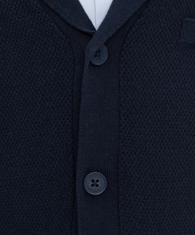 Кардиган на пуговицах с карманами и воротником синий Button Blue