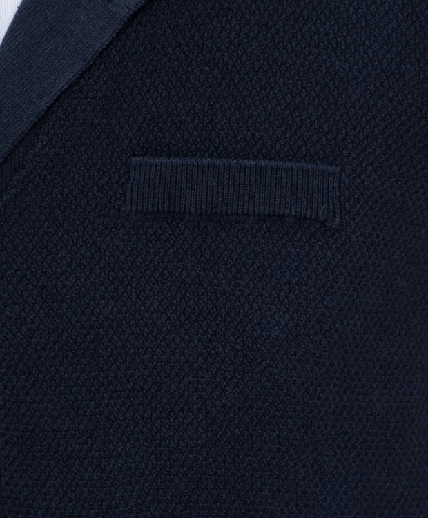 Кардиган на пуговицах с карманами и воротником синий Button Blue