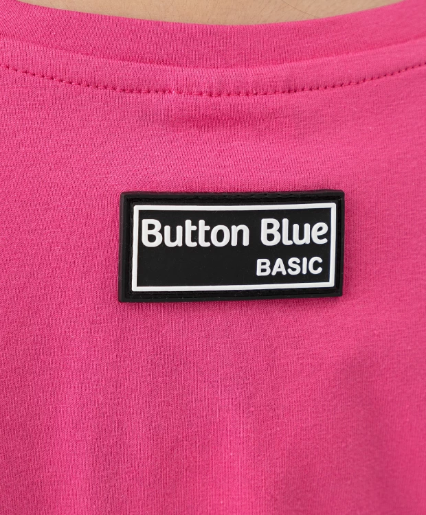 Футболка с длинным рукавом и принтом розовая Button Blue