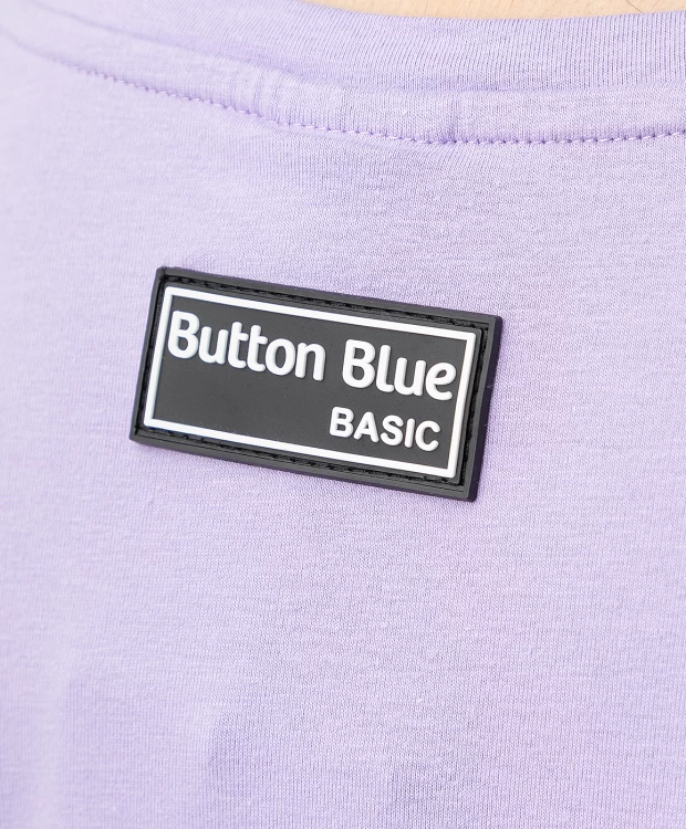 Футболка с длинным рукавом и принтом фиолетовая Button Blue
