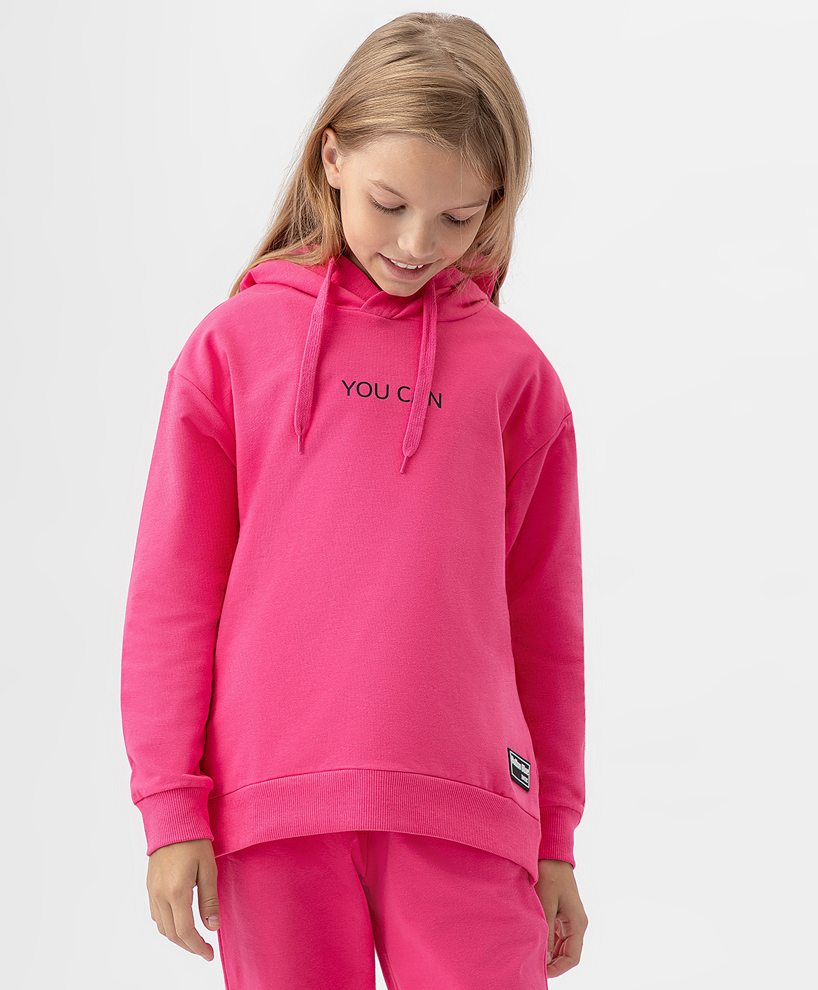 фото Худи с манжетами розовое button blue