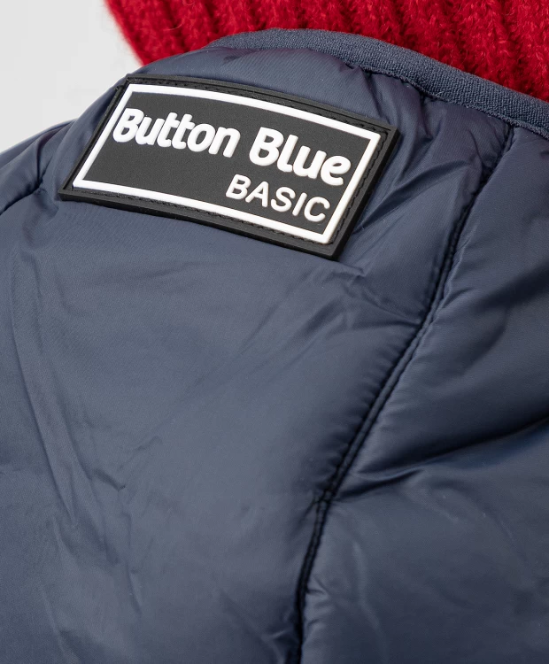 фото Куртка демисезонная базовая с капюшоном синяя button blue (140)