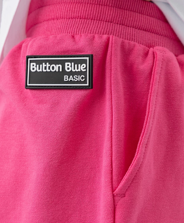 фото Брюки-джоггеры трикотажные розовые button blue (122)