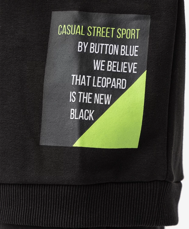 Свитшот с манжетами черный Button Blue