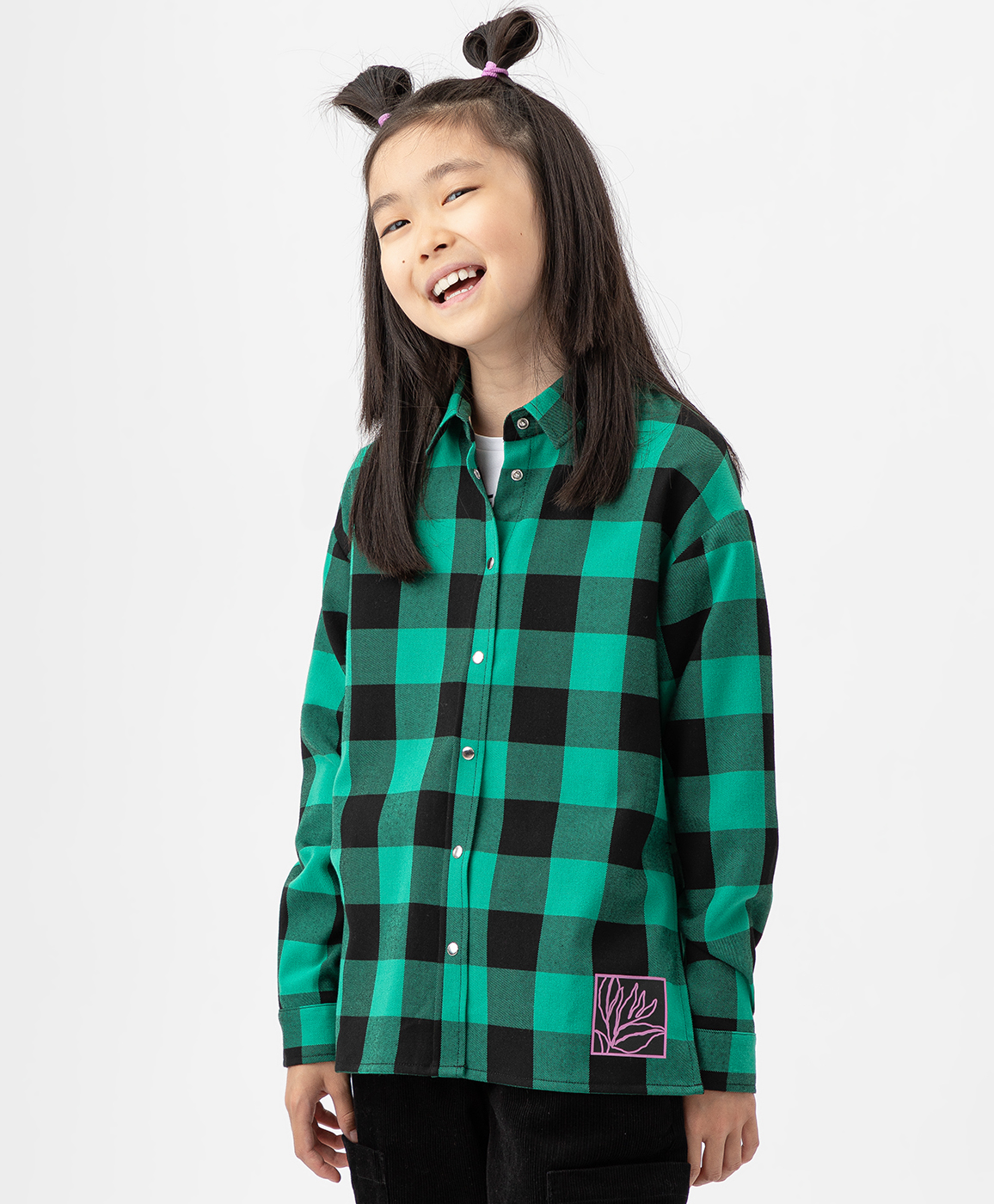 фото Рубашка фланелевая с длинным рукавом в клетку button blue