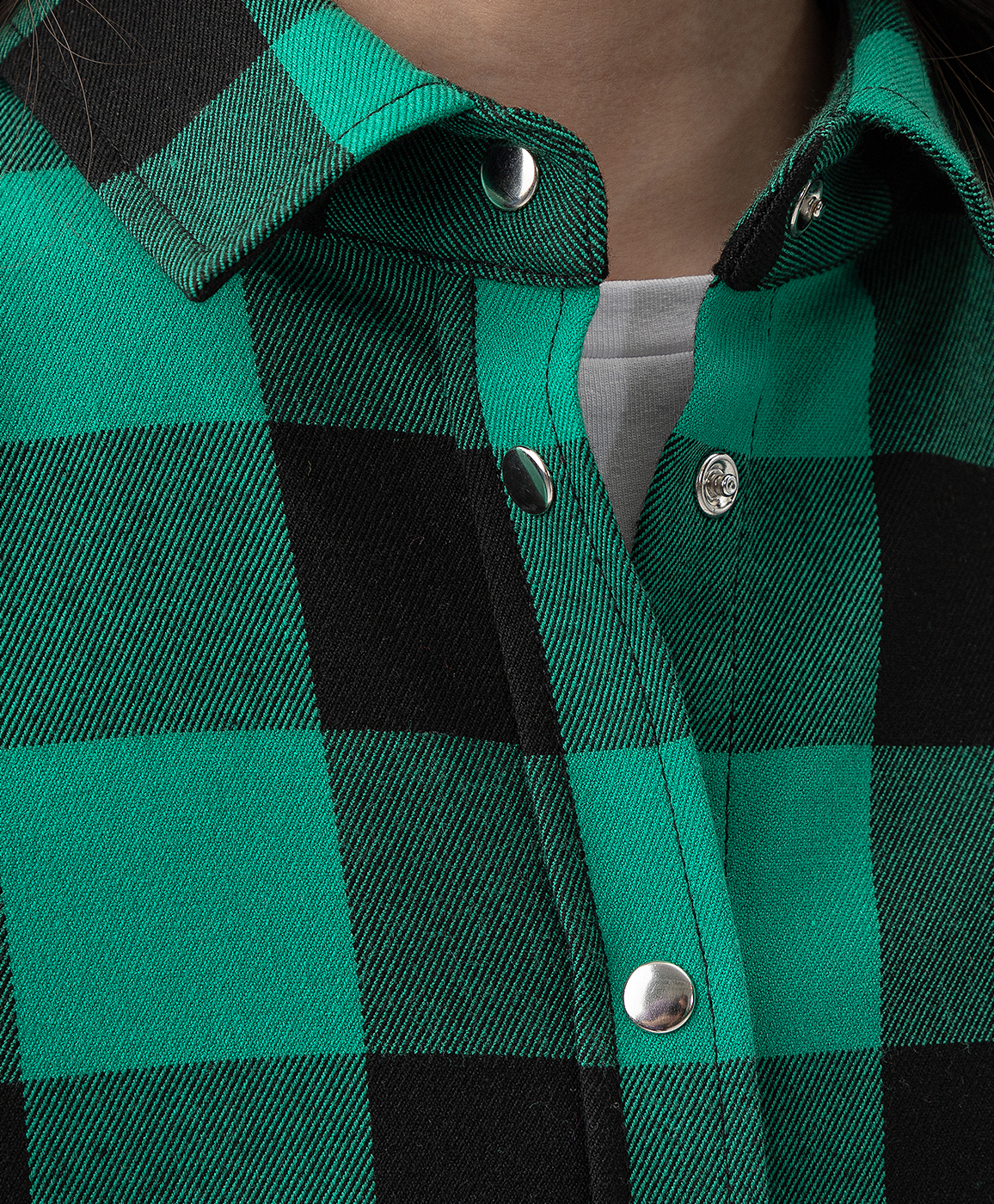 фото Рубашка фланелевая с длинным рукавом в клетку button blue