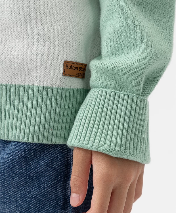 Джемпер хлопковый зеленый Button Blue