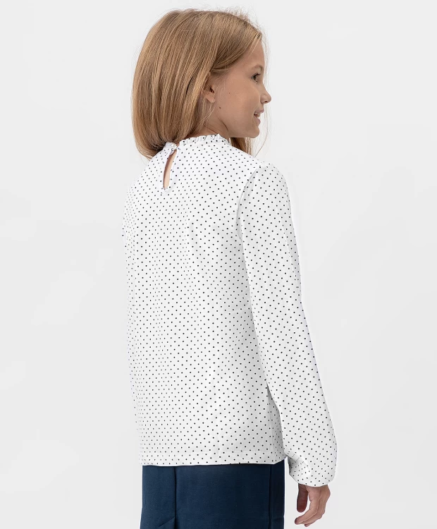 Блузка трикотажная школьная белая Button Blue