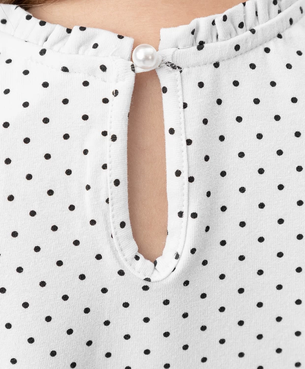 Блузка трикотажная школьная белая Button Blue
